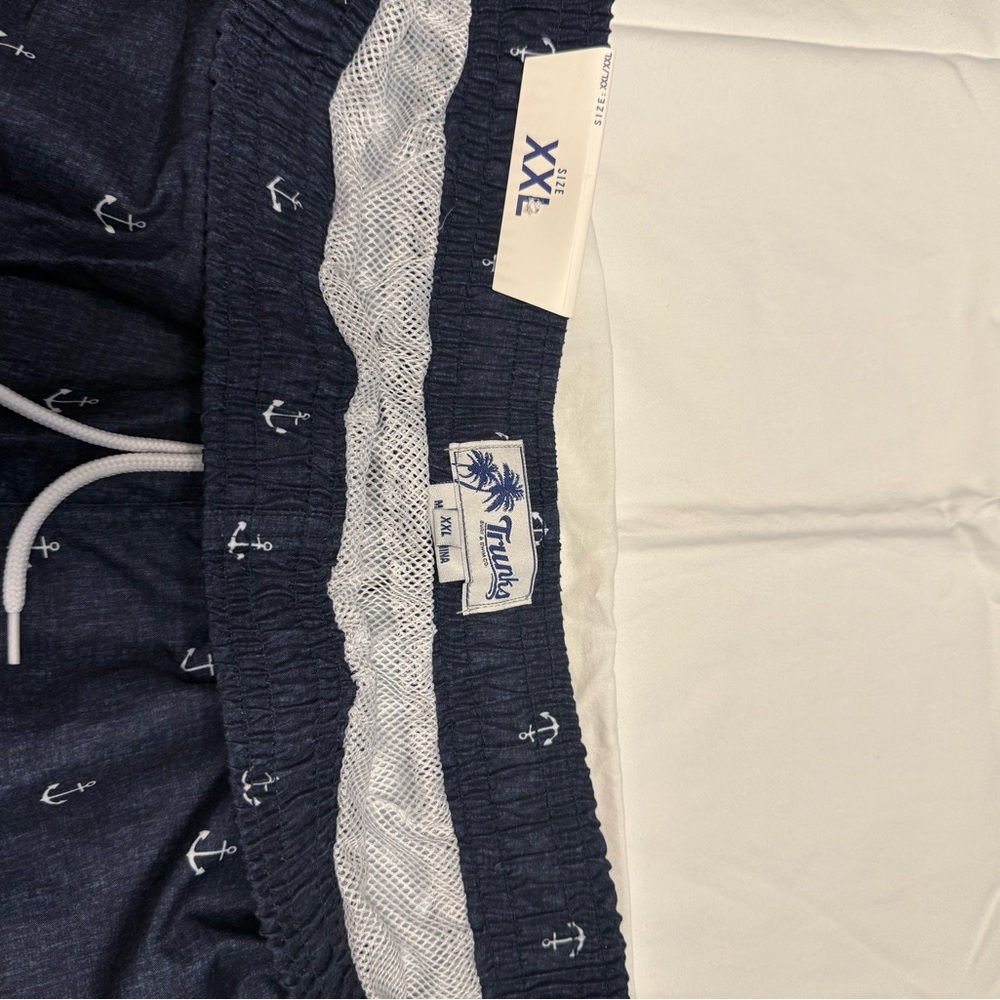 Trunks from Saks Fifth Avenue Blue and White Anchor Swim Trunks - Picture 3 of 4